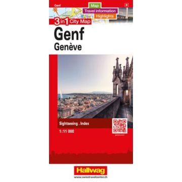 Stadtplan Genf 3in1 City Map 1:11 000 / Hallwag