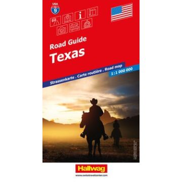 Strassenkarte Texas 1:1 Mio. Road Guide USA 9 / Hallwag