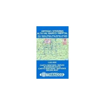 Carte de randonnée Tabacco 11 Vipiteno Alta Val Isarco 1:50 000