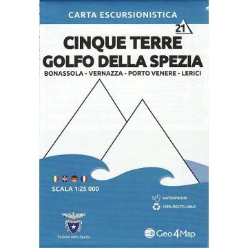 Carte de randonnée Cinque Terre 1:25 000 / Geo4Map 721