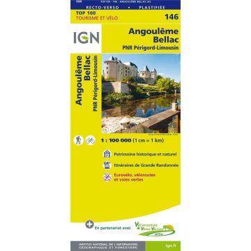 Topographische Karte IGN 146 Angoulême Bellac 1:100 000