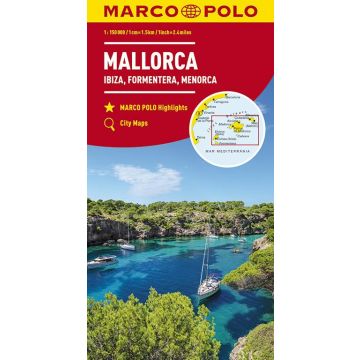 Carte routière Mallorque Ibiza Formentera Menorca 1:150 000 / Marco Polo
