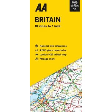 Carte routière Britain 1:633 600 / AA Road Map Britain 10