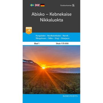 Outdoorkartan 1 Abisko Kebnekaise Nikkaluokta 1:75 000 / Norstedts