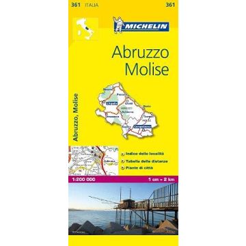 Carte routière Michelin 361 Abruzzo Molise 1:200 000