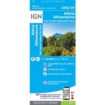 Topographische Karte IGN 4352 OT Aléria Ghisonaccia 1:25 000