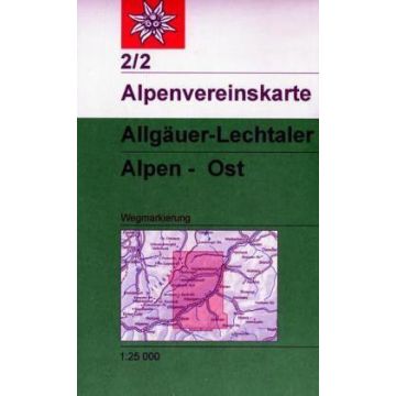 Carte de randonnée DAV 2/2 Allgäuer Lechtaler Alpen Ost 1:25 000