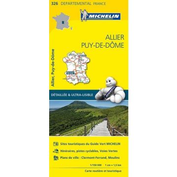 Strassenkarte Michelin 326 Allier Puy-de-Dôme 1:150 000