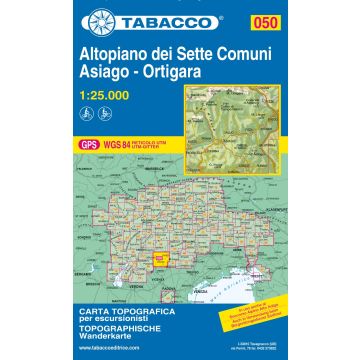 Carte de randonnée Tabacco 050 Altopiano dei Sette Comuni Asiago Ortigara 1:25 000