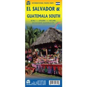Strassenkarte El Salvador 1:270 000 Guatemala South 1:457 000 / ITMB