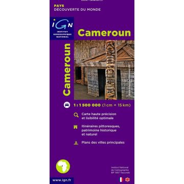 Strassenkarte Cameroun (Kamerun) 1:1 500 000 / IGN