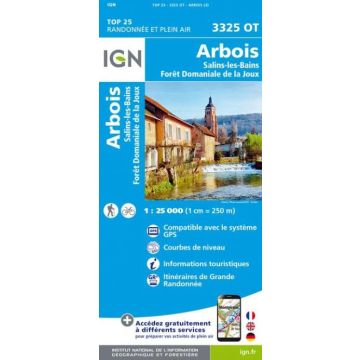 Carte topographique IGN 3325 OT Arbois 1:25 000