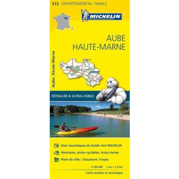 Strassenkarte Michelin 313 Aube Haute Marne 1: 150 000 Michelin