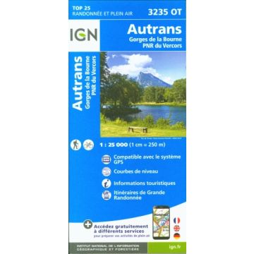 Topographische Karte IGN 3235 OT Autrans 1:25 000