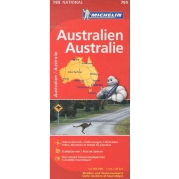 Carte routière Michelin 785 Australie 1: 4 500 000 
