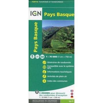 Freizeitkarte IGN Top 75 Pays Basque 1:75 000 