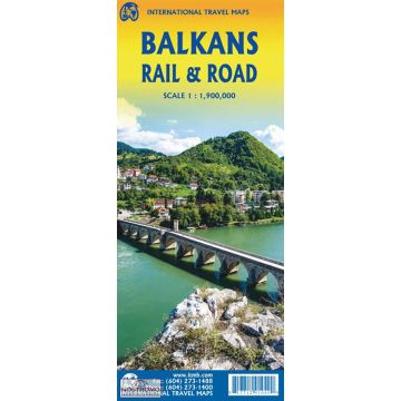 Carte routière Balkans Rail & Road Map 1:900 000 / ITMB