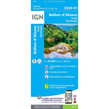 Topographische Karte IGN 3520 ET Ballon d'Alsace 1:25 000