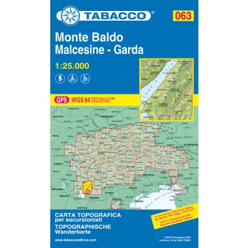 Wanderkarte Tabacco 063 Monte Baldo Malcesine Garda 1:25 000