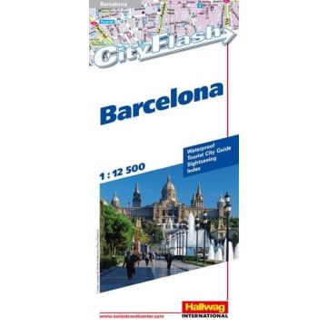 Stadtplan Barcelona City Flash 1:12 500 / Hallwag