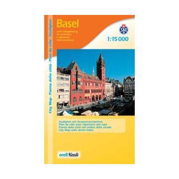 Stadtplan Basel und Umgebung 1:15 000 / Orell Füssli