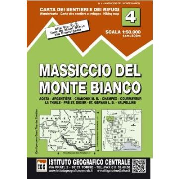 Wanderkarte IGC 4 Massiccio del Monte Bianco 1:50 000