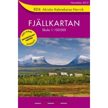 Carte de randonnée Fjällkarta BD 6 Abisko Kebnekaise Narvik 1:100 000 / Lantmäteriet