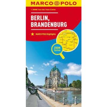 Carte routière Berlin Brandenbourg 1:200 000 / Marco Polo Allemagne 4