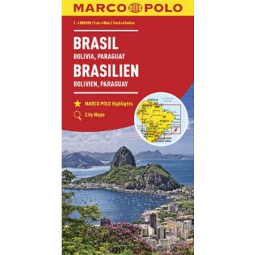 Strassenkarte Brasilien Bolivien Paraguay Uruguay 1:4 Mio. / Marco Polo
