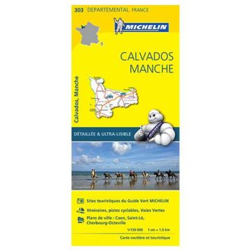 Strassenkarte Michelin 303 Calvados Manche 1:150 000