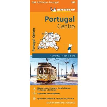 Carte routière Michelin 592 Portugal Centro 1:300 000