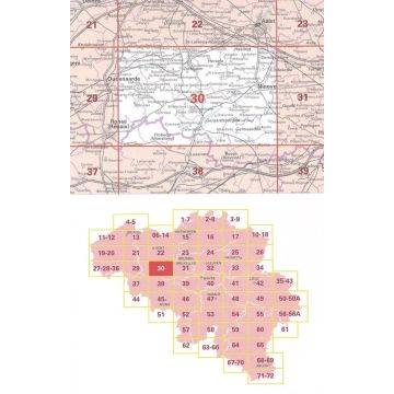 Topographische Karte Belgique Nr. 30 Geraardsbergen 1:50 000