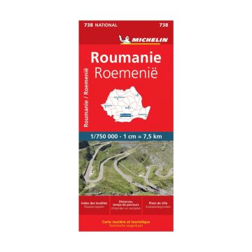 Carte routière Michelin 738 Roumanie 1:750 000