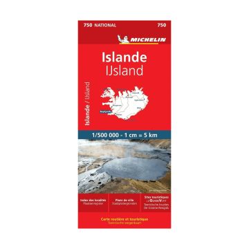 Carte routière Michelin 750 Islande 1:500 000