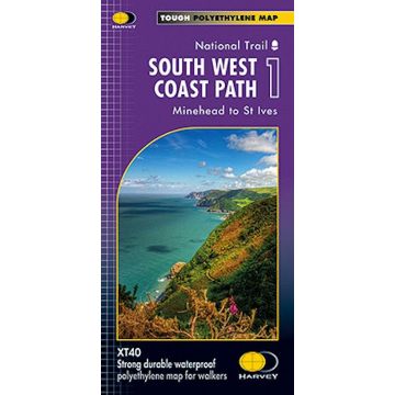 Carte de randonnées South West Coast Path 1 1:40 000 Minehead to St. Ives / Harvey