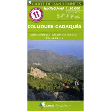 Carte de randonnée Pyrénées 11 Collioure Cadaqués  1:50 000 / Rando Edition