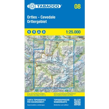 Wanderkarte Tabacco 08 Ortlergebiet 1:25 000