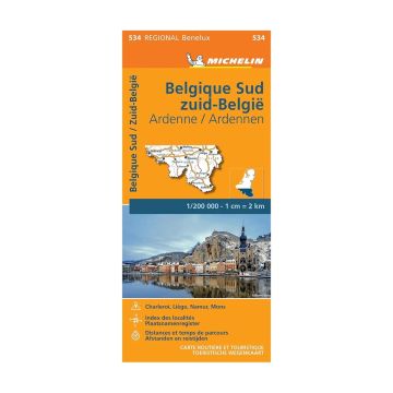 Carte routière Michelin 534 Belgique Sud Ardenne 1:200 000