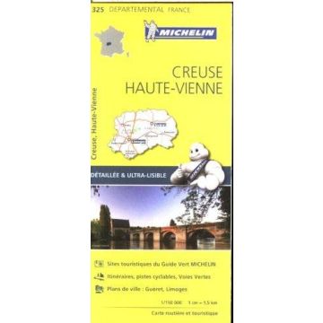 Strassenkarte Michelin 325 Creuse Haute Vienne 1:150 000