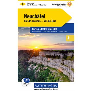 Wanderkarte 8 Neuchâtel Val de Travers 1:60 000 / Kümmerly & Frey