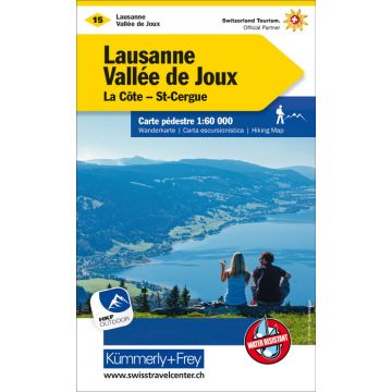 Wanderkarte 15 Lausanne Vallé de Joux 1:60 000 / Kümmerly & Frey