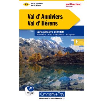 Wanderkarte 23 Val d'Anniviers Val d'Hérens 1:60 000 / Kümmerly & Frey