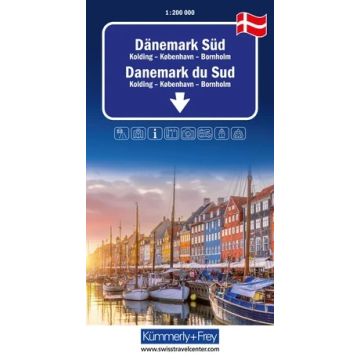 Carte routière Danemark du Sud 1:200 000 / Kümmerly & Frey