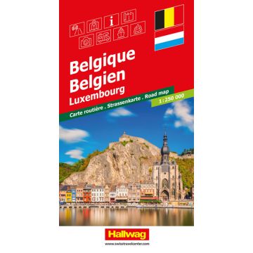Strassenkarte Belgien Luxemburg 1:250 000 / Hallwag