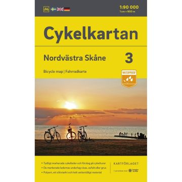 Carte cycliste Nordvästra Skane (Suède) 1:90 000 Cykelkartan 3 / Norstedts