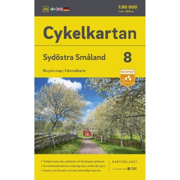 Carte cycliste Sydöstra Smaland (Suède) 1:90 000 Cykelkartan 8 / Norstedts