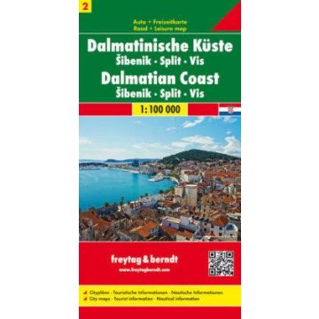 Strassenkarte Dalmatinische Küste Sibenik Split Vis 1:100 000 / Freytag & Berndt