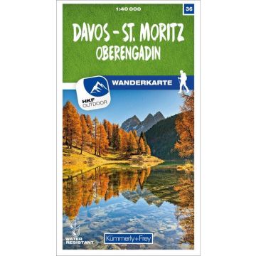 Carte pédestre 36 Davos - St. Moritz - Oberengadin 1:40 000 / Kümmerly & Frey