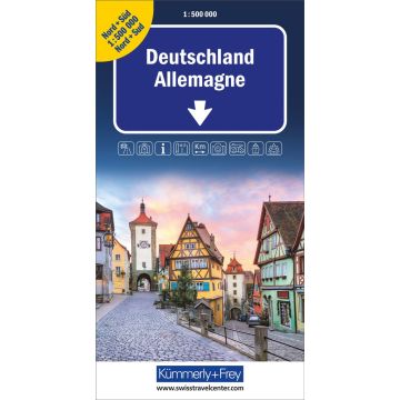 Carte routière Allemagne 1:500 000 double carte nord & sud / Kümmerly & Frey
