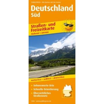 Carte routière Deutschland Süd 1:500 000 / Publicpress